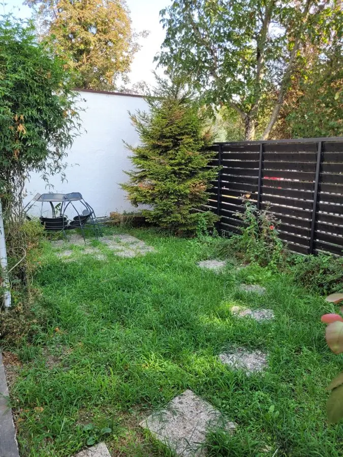 Pale stone courtyard garden: the garden before