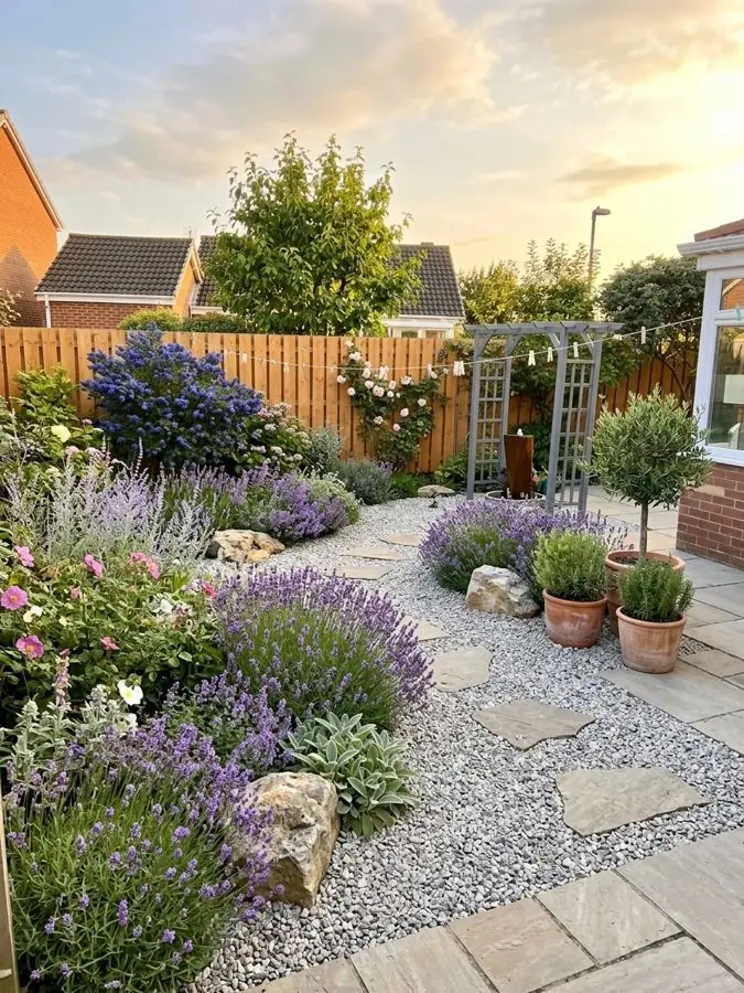 Lavender gravel garden, redesigned