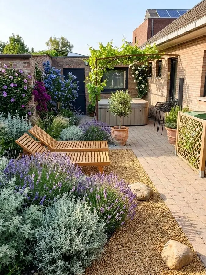 Lavender and gravel garden, a patio garden idea