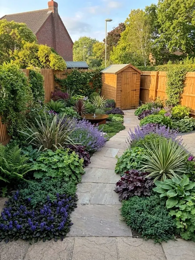 Paved path through planting, redesigned
